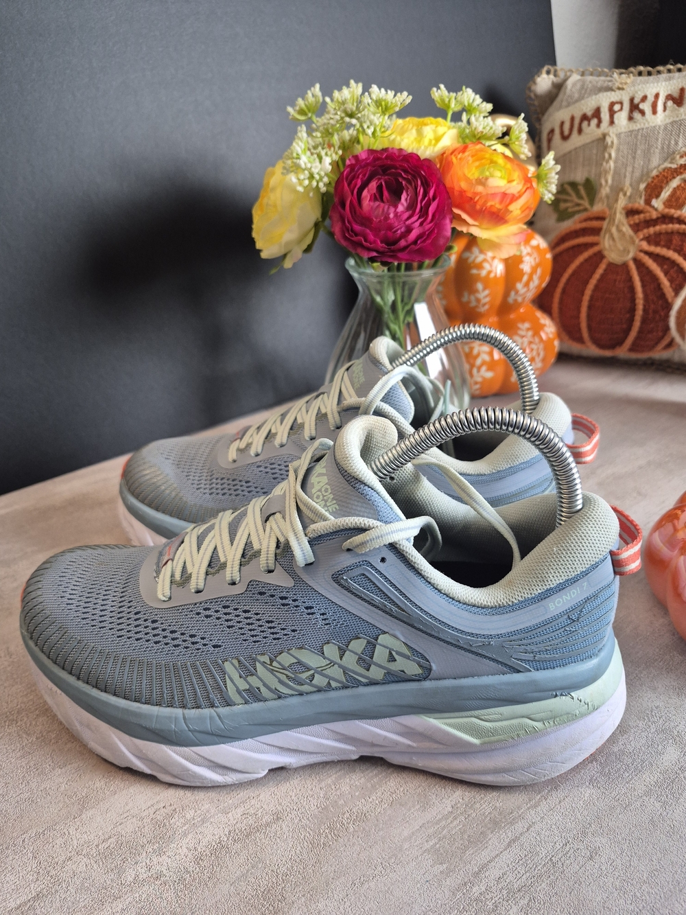 HOKA Women's Light Blue Running Shoes - Cushion Support. Size 7